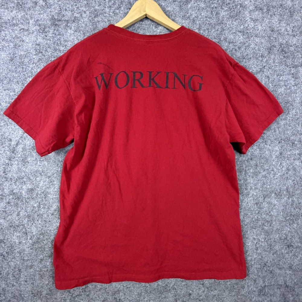 Oklama Kendrick Lamar Working T Shirt Men Large Red Crew Neck Graphic Print